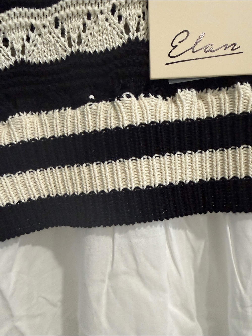NWT Elan Black & White Knit Striped Tank Top with White Maxi dress sz s - Picture 4 of 7